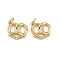 Brass Micro Pave Cubic Zirconia Pendants, Pretzel Charms, with Jump Ring, Rack Plating, Long-Lasting Plated, Lead Free & Cadmium Free, Real 18K Gold Plated, 13x14x3mm, Hole: 3.5mm