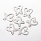 Tarnish Resistant 304 Stainless Steel Links connectors, Heart, Stainless Steel Color, 17x15x1mm, Hole: 1mm