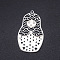 Non-Tarnish 201 Stainless Steel Laser Cut Pendants, Matryoshka Doll, Stainless Steel Color, 37x22.5x1mm, Hole: 1.5mm