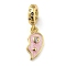 Rack Plating Brass Micro Pave Cubic Zirconia Pendant, with Enamel, Long-Lasting Plated, Lead Free & Cadmium Free, Heart, Real 18K Gold Plated, 25mm, Hole: 4.5mm