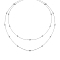 Sterling Silver Clear Cubic Zirconia Round Link Chain Necklaces, Platinum, 44.49 inch(113cm)
