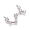 Brass Micro Pave Cubic Zirconia Pendants, Twelve Constellations, Platinum, Scorpio, 15x23~23.5x3mm, Hole: 1.5mm