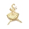 Rack Plating Brass Micro Pave Cubic Zirconia Pendants, Dancer, Lead Free & Cadmium Free, Long-Lasting Plated, Real 18K Gold Plated, 32.5x23.5x7.5mm, Hole: 2.5x4.5mm
