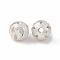 Rack Plating Brass Beads, Long-Lasting Plated, Hollow, Round, Silver, 8x7.5mm, Hole: 2mm