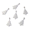 Non-Tarnish Christmas 304 Stainless Steel Charms, Laser Cut, Christmas Tree, Stainless Steel Color, 10.5x6.5x1.1mm, Hole: 1mm