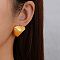 Elegant Stainless Steel Triangle Stud Earrings, Golden, 23.24x23.2mm
