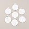 Aluminum Heat Transfer Pendants, Blank Tags, Silver, Flat Round Pattern, 35x30x1mm, Hole: 3.5mm