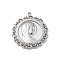 304 Stainless Steel Pendants, Flat Round with Virgin Mary Charm, Anti-Tarnish, Stainless Steel Color, 24.5x22x2.5mm, Hole: 1.4mm