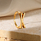 Alloy Adjustable Open Cuff Rings, Real 18K Gold Plated, Letter K, Inner Diameter: Adjustable