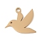 Manual Polishing 201 Stainless Steel Charms, Laser Cut, Bird Charm, Golden, 13.5x14.5x1mm, Hole: 1.5mm