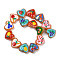 Handmade Heart Lampwork Beads Strands, Mixed Shapes, Colorful, 24x24x11mm, Hole: 1.4mm, about 15pcs/strand, 14.17''(36cm)