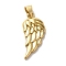 Rack Plating Brass Pendants, Cadmium Free & Lead Free, Long-Lasting Plated, Wing, Real 18K Gold Plated, 24x11x2.5mm, Hole: 5x3.5mm
