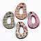 Printed Wood Pendants, Laser Cut Wood Shape, Teardrop, Mixed Color, 24.5x16.5x3mm, Hole: 1.8mm
