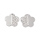 Non-Tarnish 304 Stainless Steel Pendants, Flower Charm, Stainless Steel Color, 23x23.5x1mm, Hole: 1.5mm