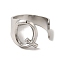 Non-Tarnish 201 Stainless Steel Finger Rings, Letter Q, Inner Diameter: 18mm