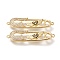 Brass Micro Pave Cubic Zirconia Links Connectors, Safety Pin Shape with Flying Heart, Black & Clear, Real 18K Gold Plated, 39.5x10x3.5mm, Hole: 1.4mm