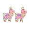 Alloy Enamel Pendants, Golden, Animals Theme Charm, Horse, 27x20x1mm, Hole: 2mm