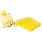 100Pcs Rectangle Organza DIY Craft Drawstring Bags, for Valentine Birthday Wedding Party Candy Wrapping, Yellow, 9x7cm