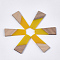 Resin & Walnut Wood Pendants, Trapezoid, Gold, 49~49.5x19~19.5x3.5mm, Hole: 2mm