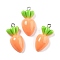 Opaque Resin Pendants, Imitation Vegetable & Fruit, with Platinum Tone Iron Loop, Carrot, 28.5x14x7mm, Hole: 2mm