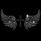 Glass Hotfix Rhinestone, Iron on Appliques, Costume Accessories, for Clothes, Bags, Pants, Wing Pattern, 297x210mm