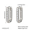 Elegant Stainless Steel Oval Hoop Earrings, with Imitation Pearl, Stainless Steel Color, 20.3x13.9mm