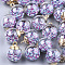 Glass Ball Pendants, with Micro Beads and CCB Plastic Findings, Round, Colorful, 21x15.5~16mm, Hole: 2mm