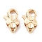 Brass Lobster Claw Clasps, Clover, Light Gold, 25x15x5.5mm, Hole: 2mm