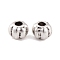 Antique Silver Alloy Tibetan Beads, Lead Free & Cadmium Free, Hole Beads, Round, Antique Silver, 4x4.5x4mm, Hole: 1.5mm, 3571pcs/1000g