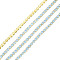 Brass Rhinestone Strass Chains, Rhinestone Cup Chain, Imitate Fluorescent Style, Raw(Unplated), Aqua Bohemica, 1.5x1.5mm, about 18.70 Feet(5.7m)/Strand