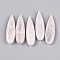 Natural Rose Quartz Pendants, Teardrop Charms, 34~36x10~10.5x4.5~5.5mm, Hole: 0.8~1.2mm