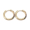 Brass Micro Pave Cubic Zirconia Huggie Hoop Earrings, Long-Lasting Plated, Ring, Colorful, Real 18K Gold Plated, 20x2.5mm, Pin: 0.8mm