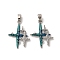 Brass Micro Pave Cubic Zirconia Pendants, Cadmium Free & Nickel Free & Lead Free, with Enamel, Star Charms, Real Platinum Plated, 25x19x3mm, Hole: 2.3x4.7mm