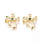Brass Micro Pave Cubic Zirconia Pendants, Cadmium Free & Lead Free, Bowknot Charms, with Jump Ring, Real 18K Gold Plated, 17x17x5mm, Hole: 3.5mm