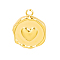 304 Stainless Steel Pendants, Flat Round Charm, Golden, Heart, 16x13mm