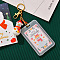 Christmas Themed Plastic Keychain Card Sleeve, with Keychain Clasp and Silicone Charms, for Bus Pass Work Badge Card Holders, Snowman, 110x70mm