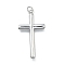 Brass Pendants, Cross Charms, Long-Lasting Plated, Lead Free & Cadmium Free, Rack Plating, with Jump Ring, Platinum, 33x17.5x3mm, Hole: 3mm