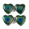 Two Tone Glass Mood Beads, Temperature Sensing Color Changing Beads, Heart, Sea Green, 11.5x12x5.5mm, Hole: 1.2mm