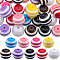 45Pcs 9 Colors Stripe Resin Beads, Round, Mixed Color, 20x18mm, Hole: 3mm, 5pcs/color