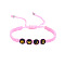 Adjustable Unisex Letter WWJD Acrylic Braided Bead Bracelets, Pink