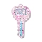 Acylic Pendant with Glitter Powder, Key with Heart, Sky Blue, 57.5x29.5x6mm, Hole: 2.3mm