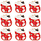 20Pcs Alloy Enamel Pendants, Light Gold, Lucky Cat, Red, 30x29x1mm, Hole: 2mm