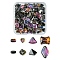 Electroplate Transparent Glass Beads, Mixed Styles, Mixed Shapes, Black, 5.5~15x4~10.5x3~6.8mm, Hole: 0.8~1.2mm, 10pcs/style