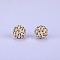 Printed Round Silicone Focal Beads, Beige, 15x15mm, Hole: 2mm