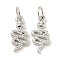 Rack Plating Brass Micro Pave Clear Cubic Zirconia Pendants, Long-Lasting Plated, with Jump Rings, Lead Free & Cadmium Free, Real 18K Gold Plated, Owl, 14.5x7x1mm, Hole: 3mm