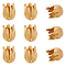 NBEADS 10 Pcs Tibetan Style Brass Beads Caps, Multi-Petal Flower Beads Ends Caps Tassel Cord Ends Spacer Beads for Earring Bracelet Jewelry Making Crafts DIY, Light Gold