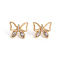 Brass Micro Pave Clear Cubic Zirconia Pendants, Butterfly, Nickel Free, Unplated, 11.5x13.5mm, Hole: 1.2mm