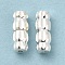 Brass Screw Clasps, Silver, 10x4mm, Hole: 1mm