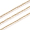 Ion Plating(IP) 304 Stainless Steel Cable Chains, Soldered, with Spool, Oval, Golden, 2x1.5x0.4mm, about 32.8 Feet(10m)/roll