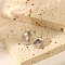 Stylish 304 Stainless Steel Oval Stud Earrings, Silver, 13.7x8.5mm